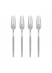 Blomus MAXIME set of 4 cake forks Mourning Dove, matte stainless steel & plastic, modern design, dishwasher-safe