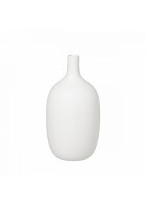 Blomus Vase CEOLA White 21 cm, Keramik, Unikat, schlanke Form, rau glasierte Oberfläche, modernes Design, elegante Dekovase