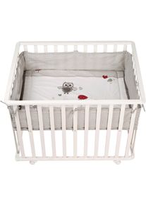 Roba Laufgitter »Adam & Eule, weiß, 75x100 cm« bis 15 kg mit Stoffeinlage; Rollen, höhenverstellbar in weiß