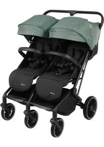 BABYGO Zwillingsbuggy »Zwillingskinderwagen GOTwice« mit drei schwenkbaren Vorderrädern in grün