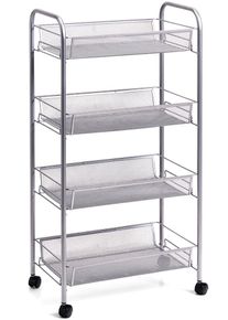 zeller Present Rollwagen »Mesh« mit vier Ablagekörbe in silberfarben, Größe B/H/T: 42,5 cm x 83,5 cm x 26 cm