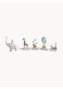 Sebra Tren decorativo de cumpleaños World Gris, Colorido Madera, Madera maciza L 55 cm