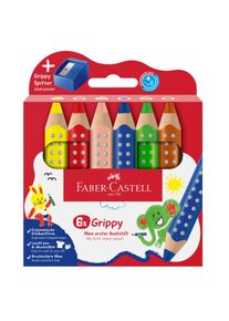 Faber-Castell Grippy kleurpotloden set van 6 met puntenslijper