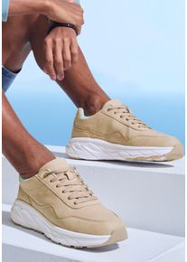 John Devin Dames Sneaker in beige ,maat 39, Witt, 100% Leer