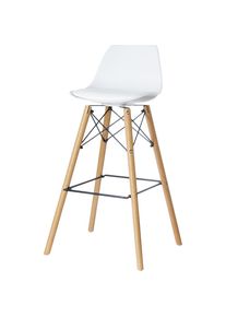 meet Barkruk STEELWOOD, met zitkussen, VE = 2 stuks, wit