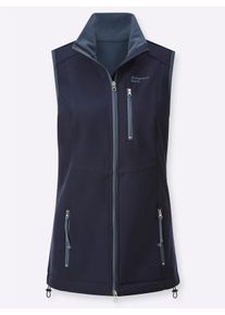 Damen Softshellweste mit kontrastfarbigen Akzenten in marine ,Größe 42, Witt, 94% Polyester, 6% Elasthan