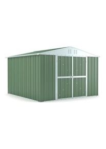 Notek Box lamiera giardino casetta attrezzi in Acciaio Zincato 327x307cm x h2.15m - 145KG - 10,04mq - VERDE