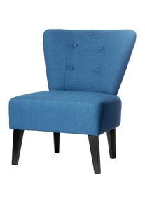 meet Fauteuil BRIGHTON, voeten van massief hout, blauw
