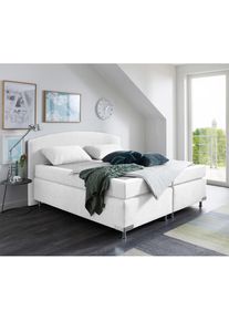 Westfalia Schlafkomfort , Boxspringbett »Amsterdam«, (Optional mit Topper) , Weiß