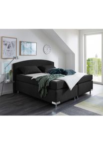 Westfalia Schlafkomfort , Boxspringbett »Amsterdam«, (Optional mit Topper) , Schwarz