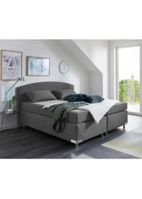 Westfalia Schlafkomfort , Boxspringbett »Amsterdam«, (Optional mit Topper) , Anthrazit
