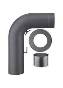 COLOR EMAJL , Ofenrohr »Heathus Rauchrohr-Set Fullform GR«, (Set, 3 tlg.), 60 cm, grau , grau