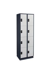 Wolf Viervoudige locker Stuttgart, 2 compartimenten, antracietgrijs / lichtgrijs