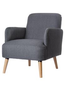 meet Fauteuil BROOKS, voeten van massief hout, antraciet
