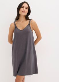 Camicia da notte corta con dettagli a nodo, Grigio, Taglia 42/44 (S), bonprix