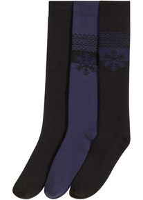 Calzettoni termici con interno in spugna morbida e cotone biologico (pacco da 3 paia), Nero, Taglia 39-42, bonprix