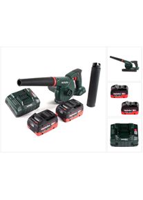 Metabo, Laubsauger + Laubbläser, AG 18 Akku Gebläse 18 V + 2x LiHD Akku 8,0Ah + Ladegerät (Akkubetrieb, Laubbläser)