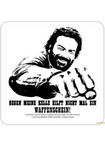 Blechwaren Fabrik Braunschweig, Biergläser, Bud Spencer Bierdeckel aus Blech Kelle 10 x 10 cm