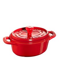 Staub Ceramique Mini Cocotte 11 cm, Ovale, Cerise, Céramique