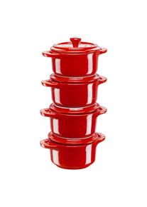 Staub Ceramique Set cocottes 4-pcs, Rond(e), Cerise, Céramique