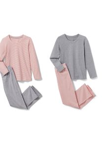 Tchibo - 2 Kinder-Pyjamas - Mädchen - Gr. 122/128 - orange/gestreift