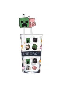 Minecraft - Bicchiere con 2 cannucce e personaggi