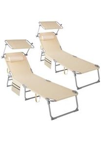 TecTake Set di 2 sdraio Chloé 4 posizioni con cuscino poggiatesta - 405125