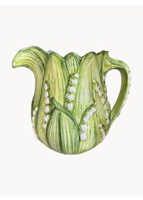 Les Ottomans Ručne maľovaná kanvica na mlieko Lily of the Valley Zelená Keramika Ø 16 x V 20 cm