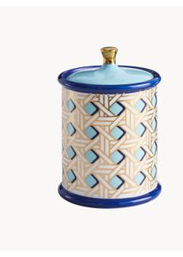 Jonathan Adler Świeca zapachowa Wasp (słona limonka, bergamotka, kokos, eukaliptus & piżmo) Niebieski Porcelana Ø 10 x W 15 cm
