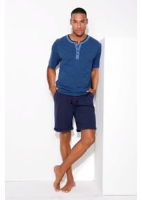 AUTHENTIC LE JOGGER Herren Pyjama in blau-gestreift-marine ,Größe 44/46, Witt, 100% Baumwolle
