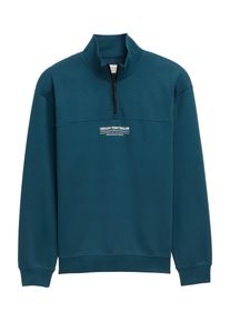Tom Tailor Denim M&auml;n Sweatshirt petrol / vit Storlek M