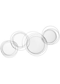 HOMCOM Metallic Artistry: Modern Silver Mirror Wall Sculptures, Decorative Hangings for Living, Dining & Bedrooms | Aosom Ireland