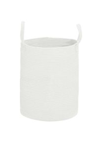 HOMCOM Laundry Hamper with 2 Handles, 36L Cotton Rope Laundry Basket, Machine Washable, Cream White | Aosom Ireland
