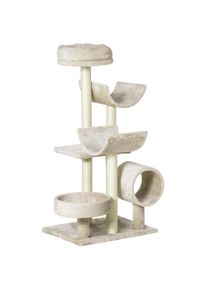 PawHut Cat Tree Kitten Pet Scratching Post Perch Activity Center Scratcher Climb Post Play House Arch with Tunnel Hanging Ball | Aosom Ireland