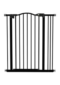 PawHut Safety Pet Gate, Metal Dog Fence, Adjustable 74-87cm, Foldable Design, Sleek Black | Aosom Ireland