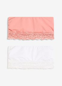 Lot de 2 soutiens-gorge bandeau coton - rose - taille 46/48 (L) avec coton - bonprix