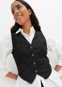 Gilet sans manches en jean - noir - taille 44 avec coton - bonprix