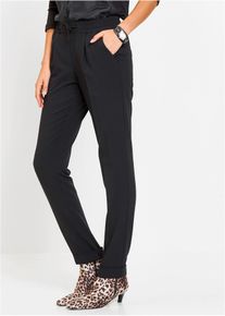 Pantalon avec taille enti&egrave;rement &eacute;lastiqu&eacute;e - noir - taille 38 - bonprix