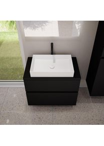evineo ineo5 evo Meuble bas l: 80 cm, 2 tiroirs, vasque ineo7 l: 60,5 cm, blanc mat,, BE0957BM+BE0963BM+BE0937WM,