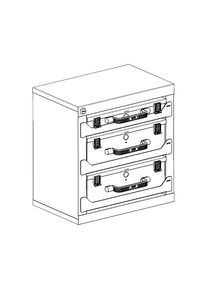 eurokraft pro Torre para maletines para piezas pequeñas, de chapa de acero, H x A x P 434 x 416 x 256 mm, para maletines de 66 y 133 mm de altura