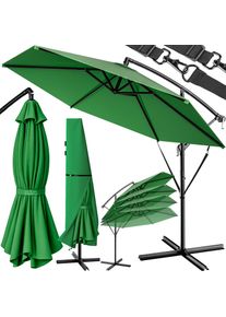 Kingsleeve Zweefparasol Groen Alu Ø300cm UV-bescherming 50+ met windbescherming + hoes