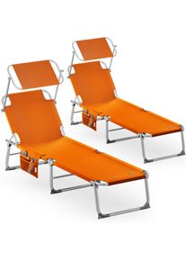 Casaria Ligbed Ibiza 2 stuks Orange Alu Zonnescherm