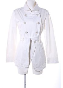Armani Jeans Trench Donna, Taglia 42, bianco
