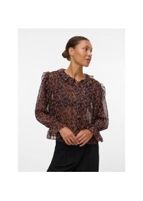 Véro Moda Vero Moda , Rüschenbluse »VMPETRA LS SHIRT WVN GA NOOS« , Chocolate Torte AOP:Tally Rose Brown , XS , XS , Bluse von Vero Moda