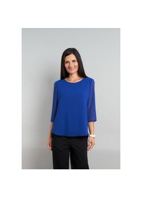 Seidel Moden , Chiffonbluse, mit 3/4-Armen und in Doppel-Layer-Optik , blau , 46 , 46 , Bluse von Seidel Moden