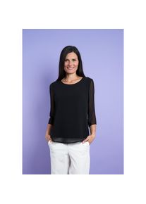 Seidel Moden , Chiffonbluse, mit 3/4-Armen und in Doppel-Layer-Optik , schwarz , 34 , 34 , Bluse von Seidel Moden