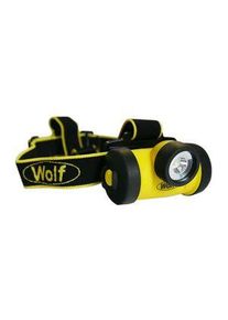 Wolf Safety Otsalamppu, LED, 3x AA, 130lm, 2.5m, IP67, Musta / keltainen - HT-650