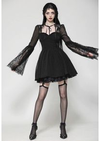Dark In Love - Black Gothic Mesh Patchwork Back Lace-Up Everyday - Sukienka - czarny - XXL - gid://shopify/Metaobject/130265645293,Syntetyki