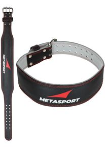 Metasport Gewichthebergürtel aus Leder, Schwarz, Größe S