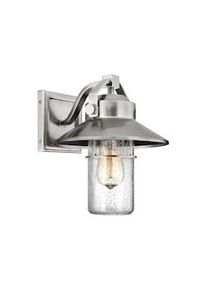 Licht-Erlebnisse Applique da esterno MABEL acciaio spazzolato EPMM vetro pioggia IP44 LE57389